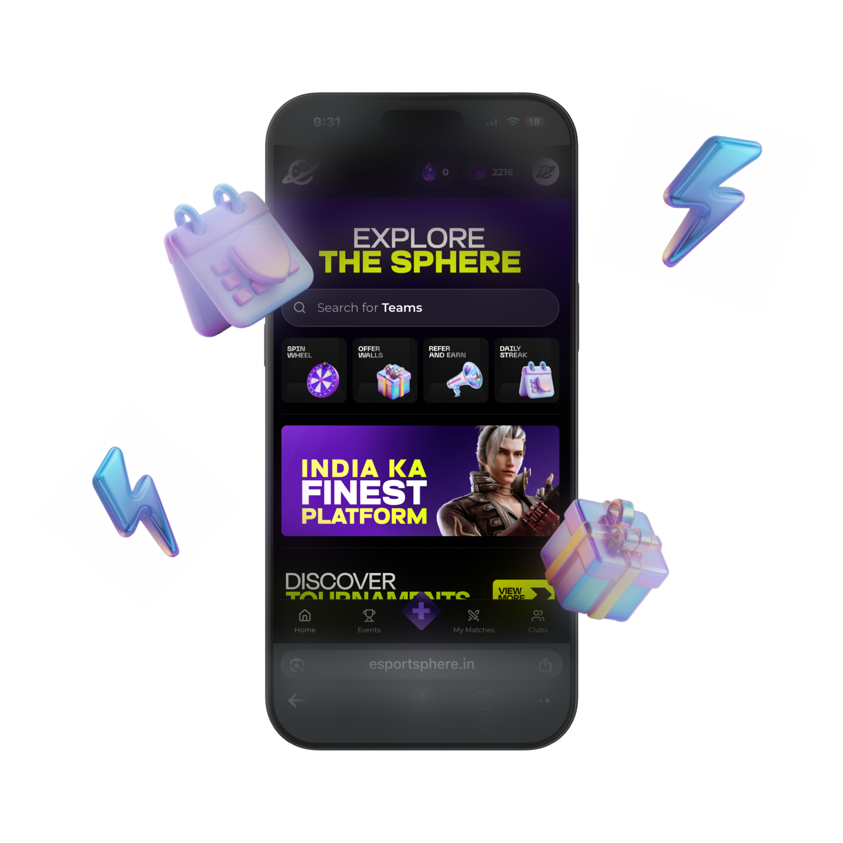 Esportsphere platform showcase